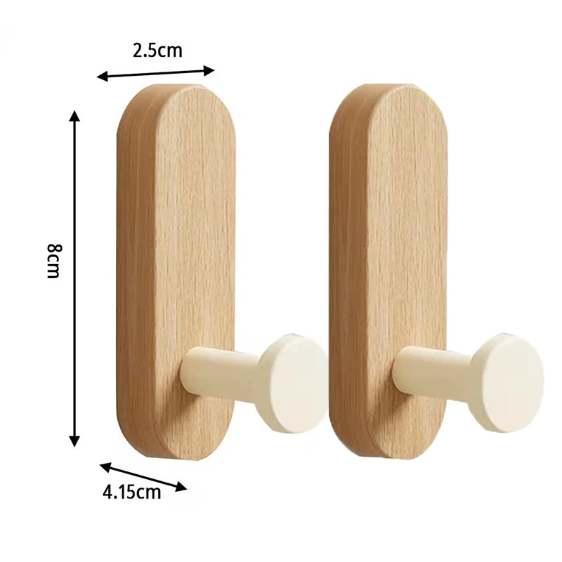 Self Adhesive Wood Wall Hooks For Coat Towel Robe Entryway