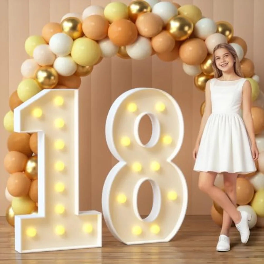 Marquee Light Up Number Sign Anniversary Party Decorations