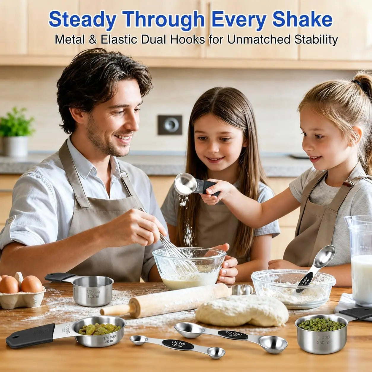 Magnetic Measuring Cups And Spoons Set Stainless Steel