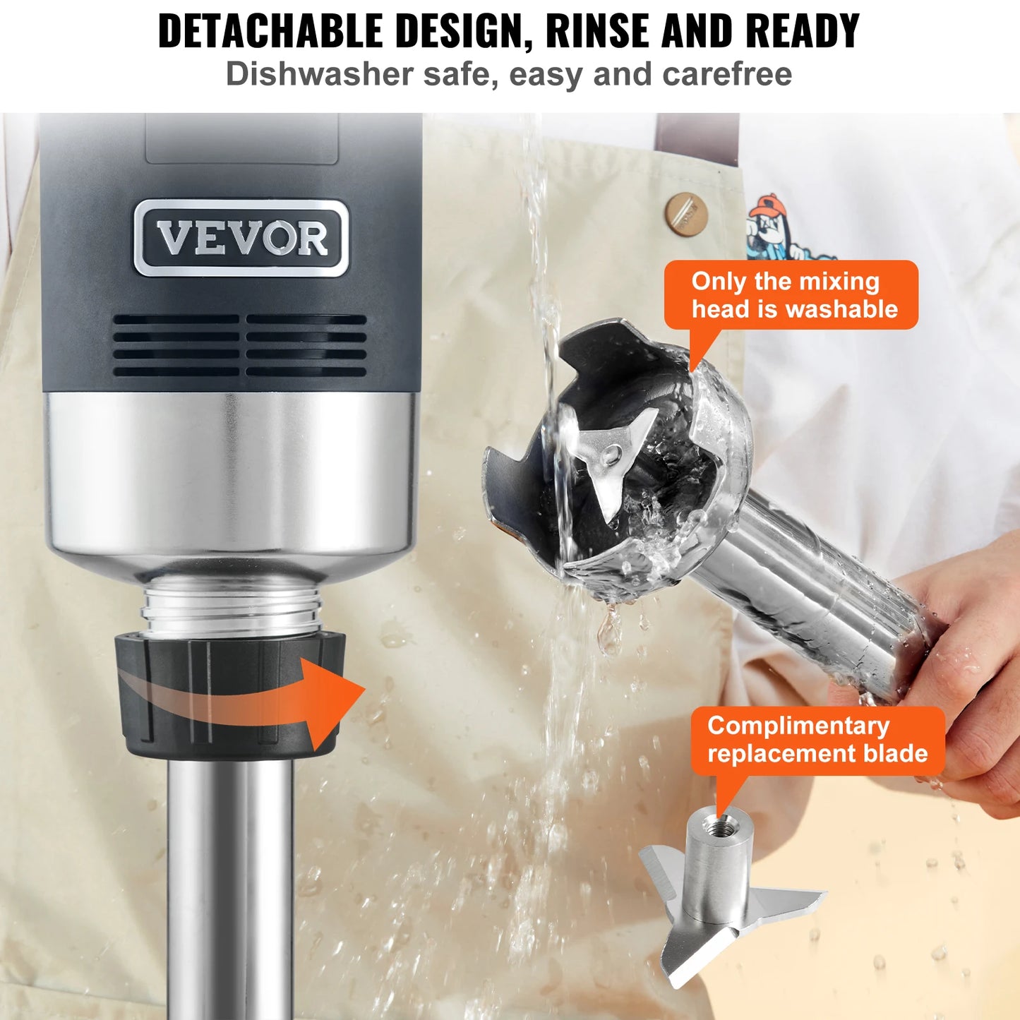 SucceBuy 500W Immersion Blender Heavy Duty Kitchen Stick Mixer