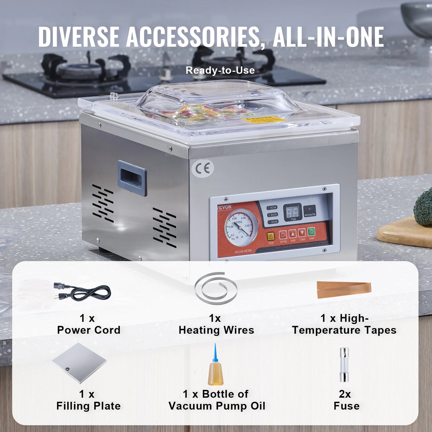 DZ-260A Chamber Vacuum Sealer For Home Food Preservation