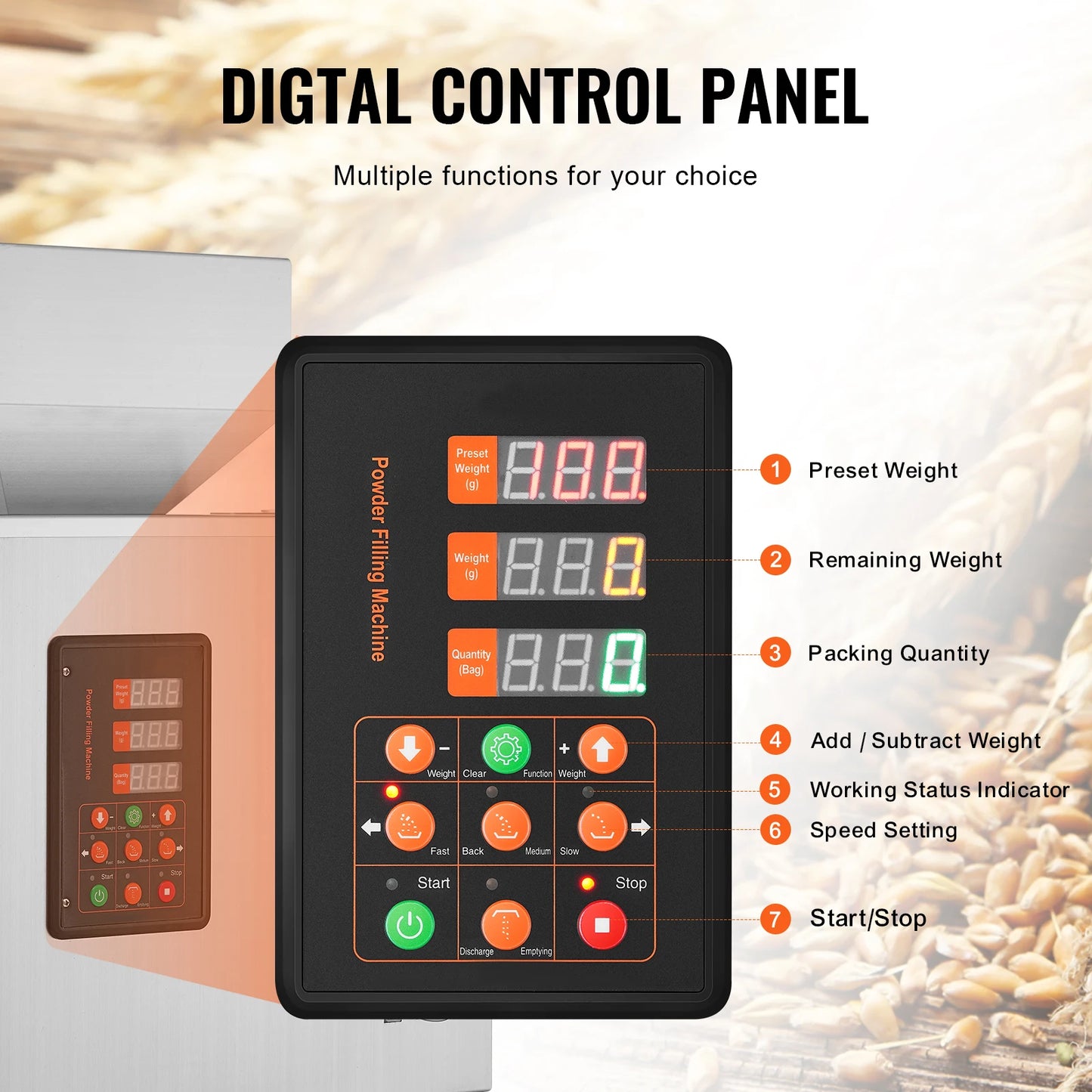 SucceBuy 1-100g/1-200g/10-500g Powder Filling Machine Automatic Intelligent Particle Weighing Dispenser Machine  for Tea Seeds