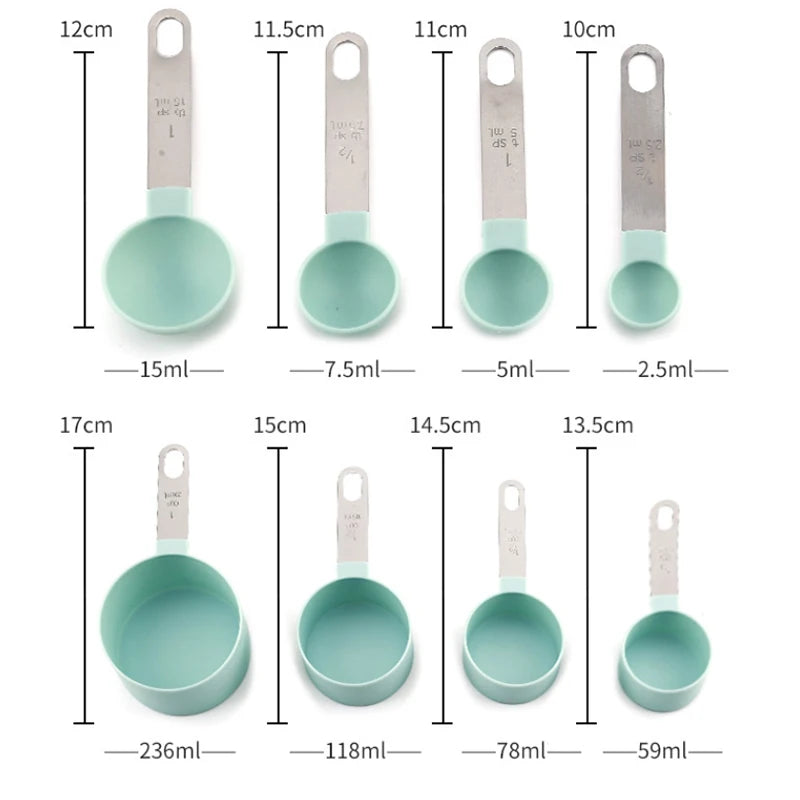 8Pcs Measuring Cups And Spoons Set For Baking And Cooking