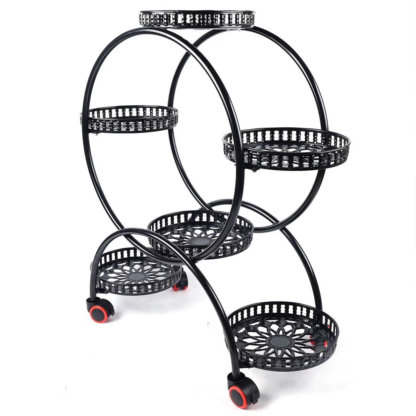 Metal 6 Pot Plant Stand for Patio Garden Living Room