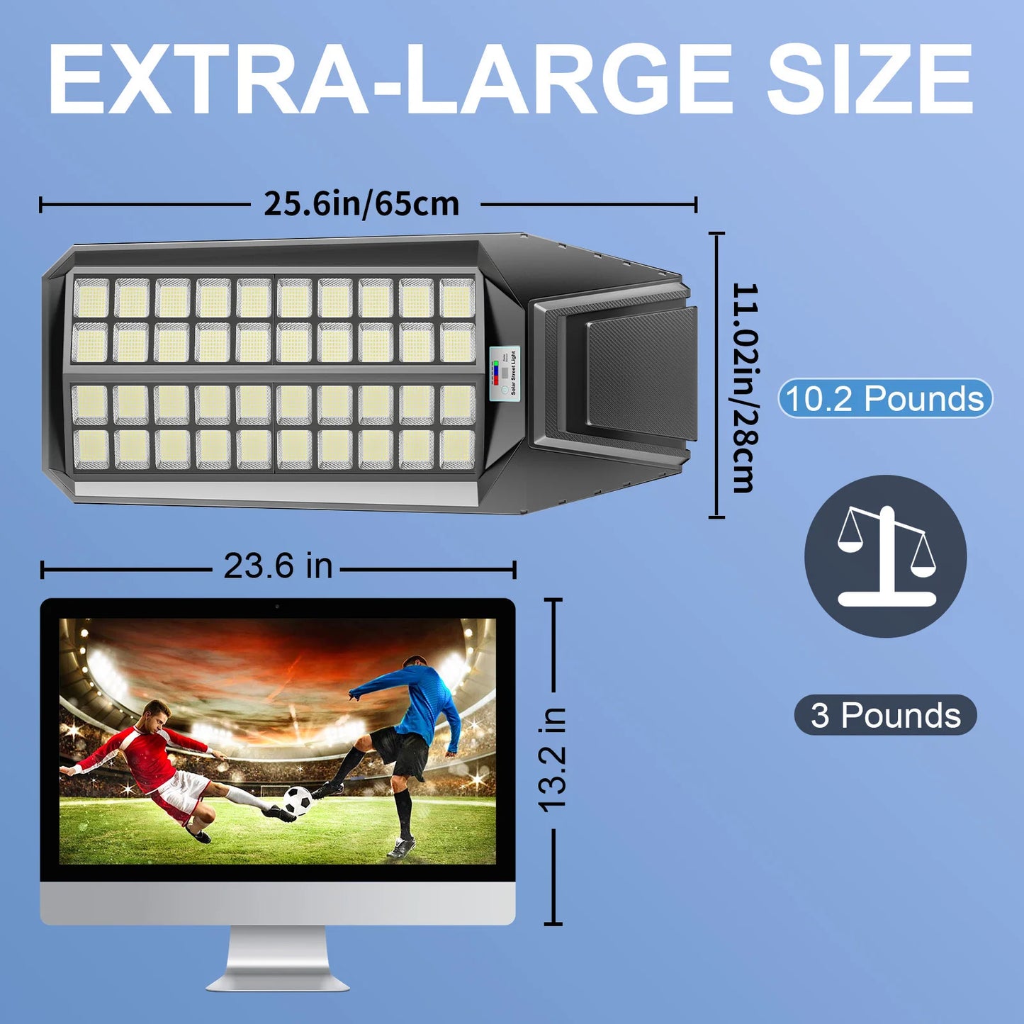 8000W Outdoor Solar Street Light With Motion Sensor IP65 Waterproof LED