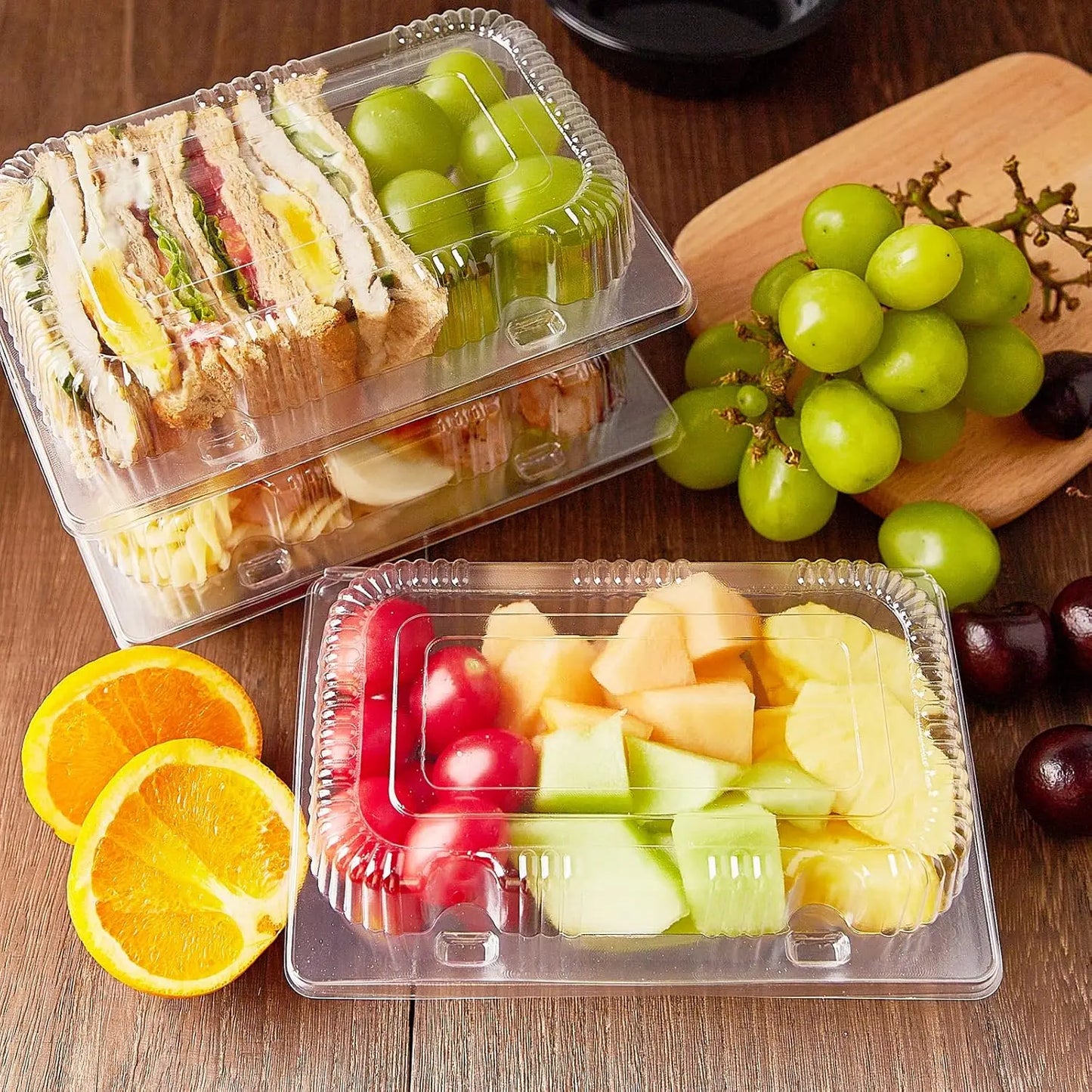 High Quality Plastic Clamshell Hinged Takeout Food Containers