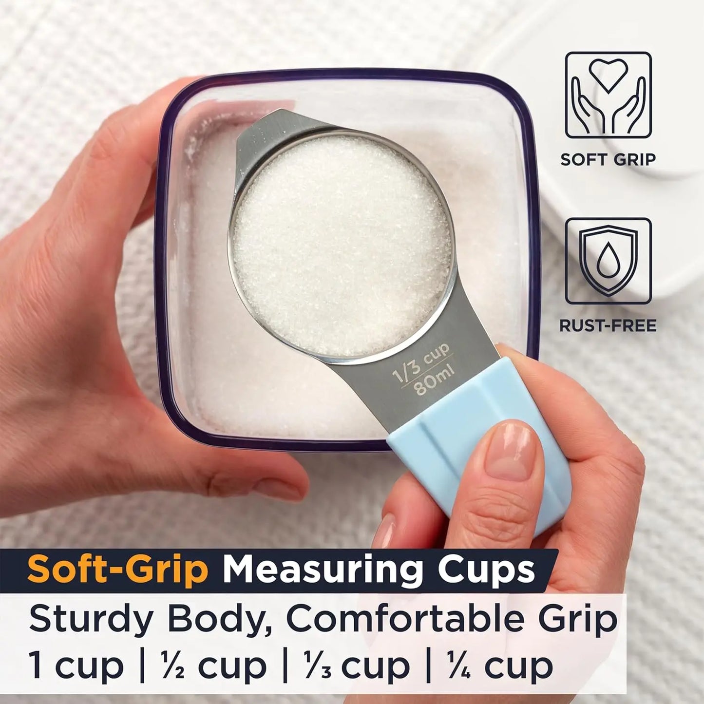 Magnetic Measuring Cups and Spoons Set 8-Piece Stainless Steel