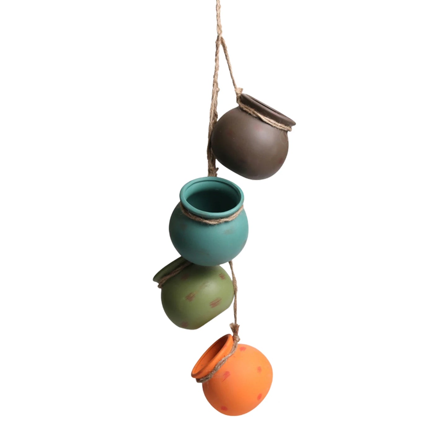 Ceramic Hanging Plant Baskets Macrame Rope Holder for Succulents