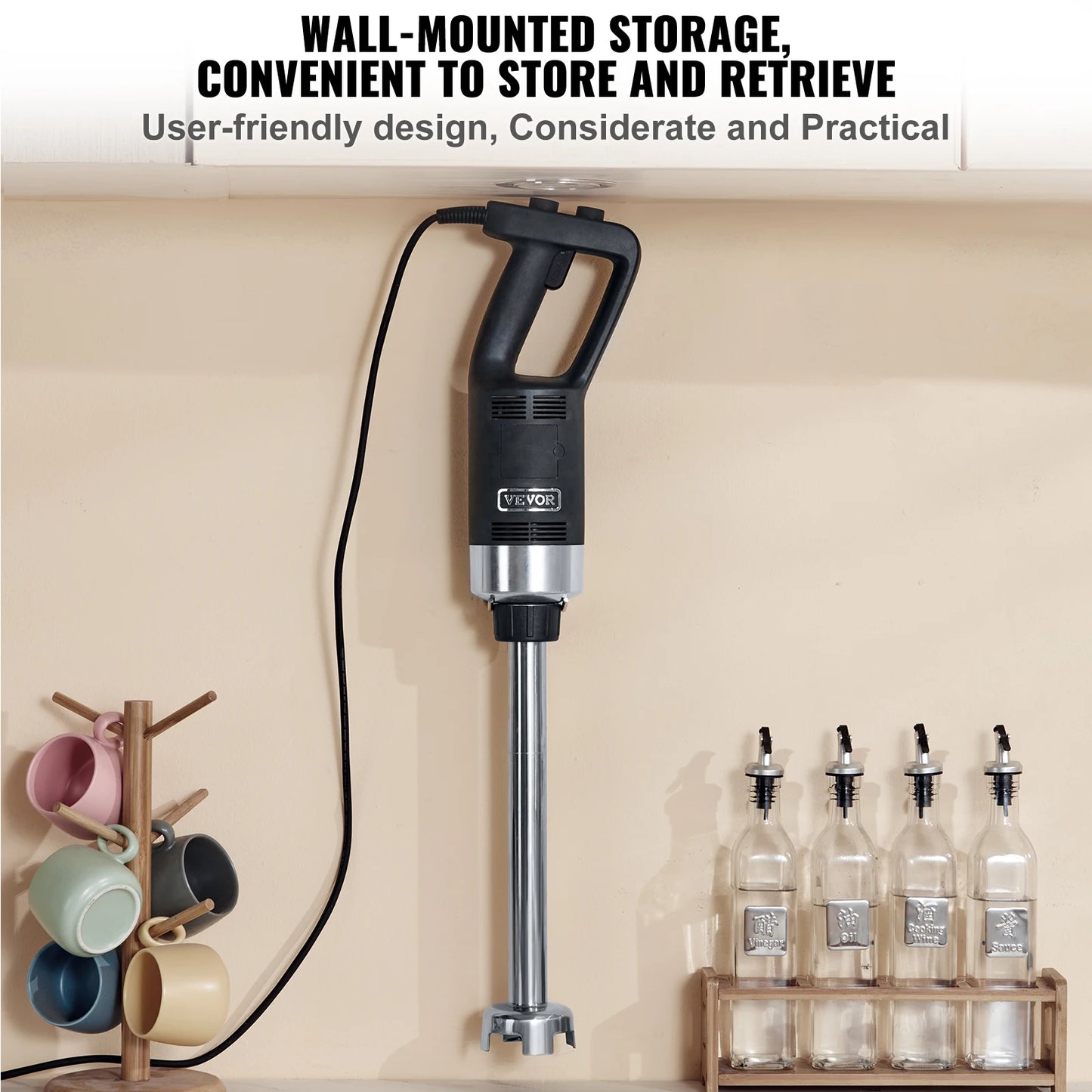 SucceBuy 500W Immersion Blender Heavy Duty Kitchen Stick Mixer