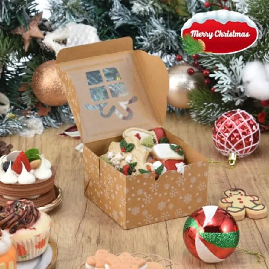 Clear Window Bakery Boxes For Holiday Cookie And Gift Giving