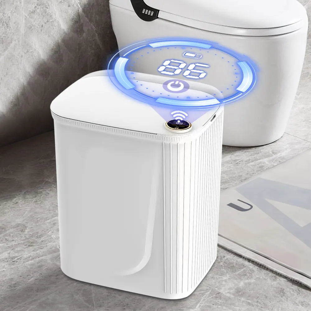 Smart Sensor Trash Can With Display Type C Recharging