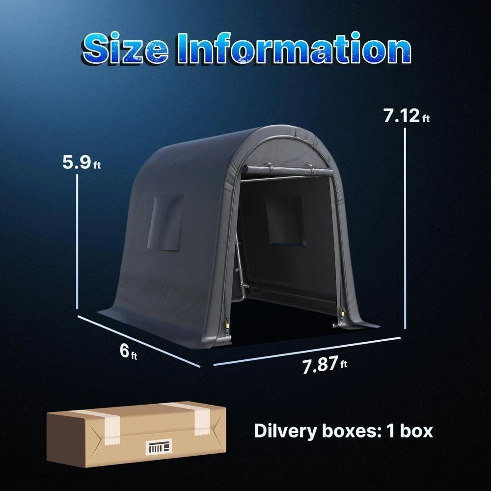 Steel Round Peak Roof Storage Shed Carport For Motorcycle Boat