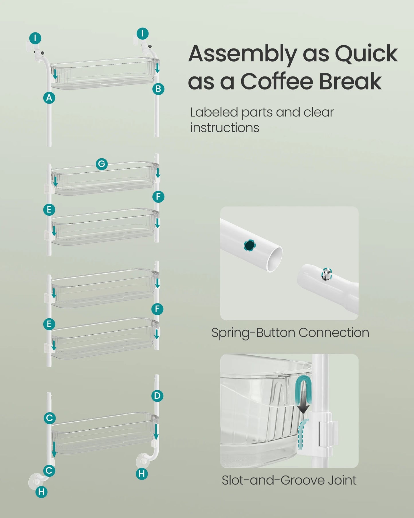 SONGMICS Over The Door Pantry Organizer 6 Tier Kitchen Storage