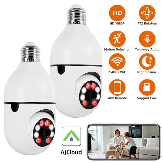 Fuers E27 Bulb Security Camera AI Tracking Two Way Audio