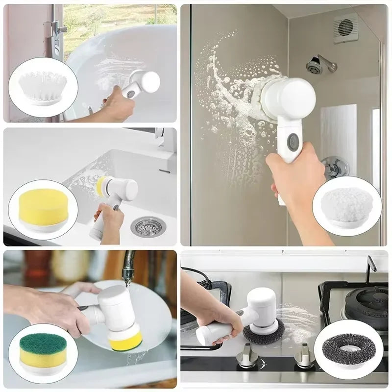 Wireless Handheld Electric Cleaning Brush For Dishes Pots Pans
