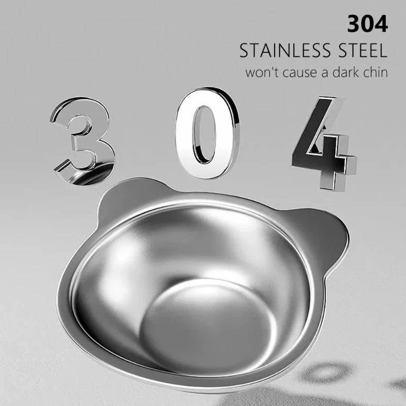 304 Stainless Steel Raised Cat Bowl With Tilted Neck