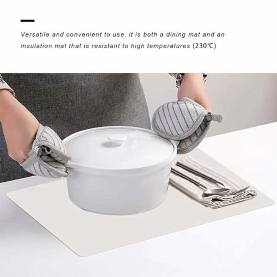 Silicone Placemats Non Slip Waterproof Dining Countertop Protector Kitchen Mat