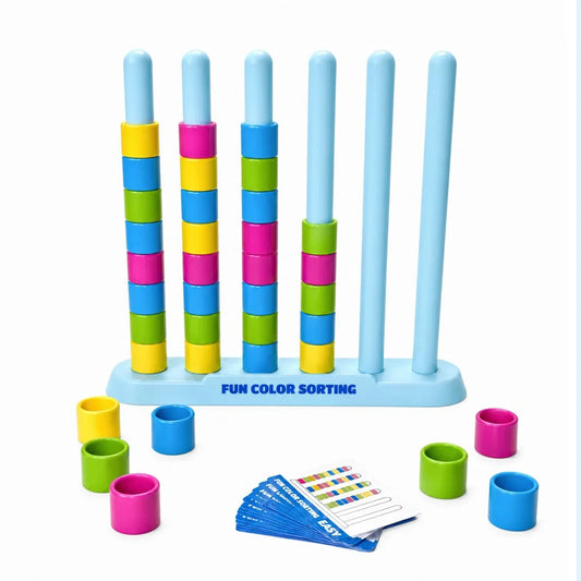 Creative Color Stack Puzzle Game With Matching Rings And Cards