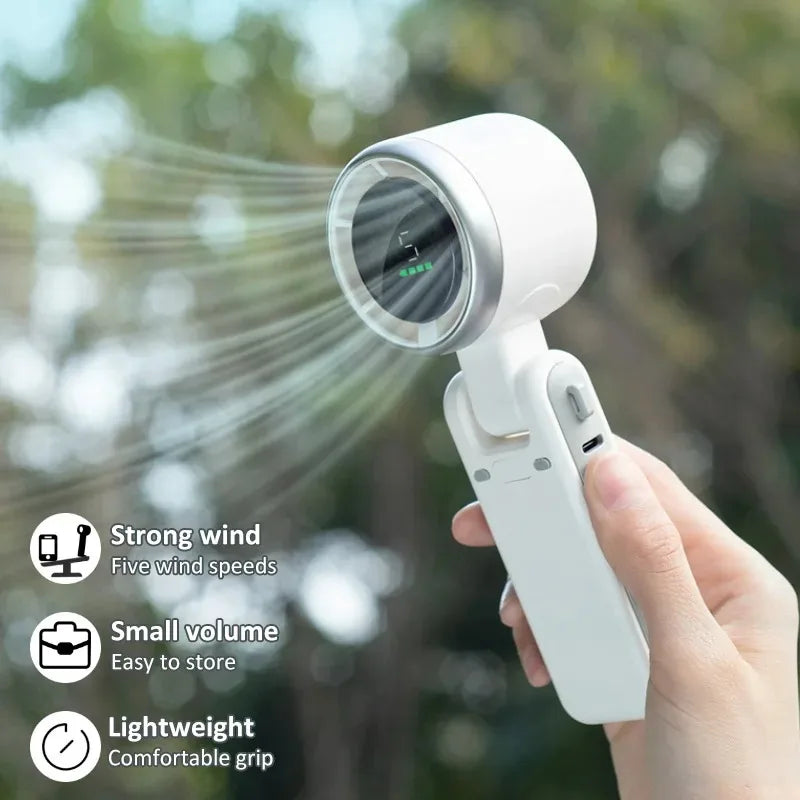 USB Rechargeable Foldable Mini Handheld Fan For Desk And Travel