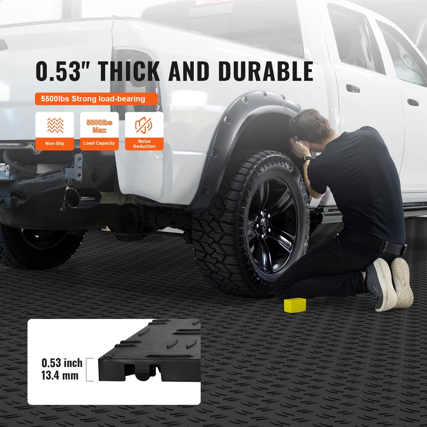 NONECN Interlocking Garage Floor Tiles Non Slip Double Sided
