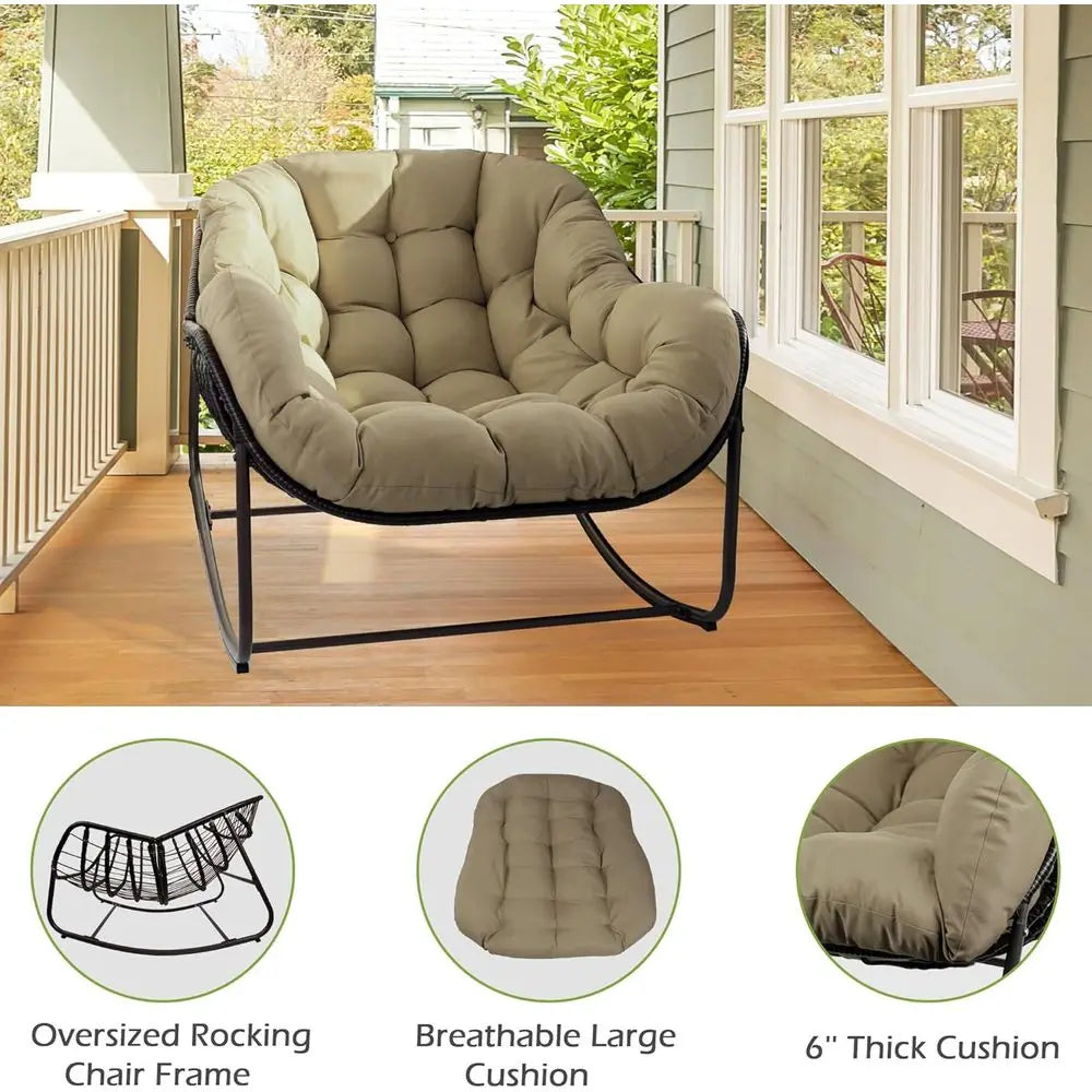 Papasan Rocking Chair Oversized Indoor Outdoor Deep Seat