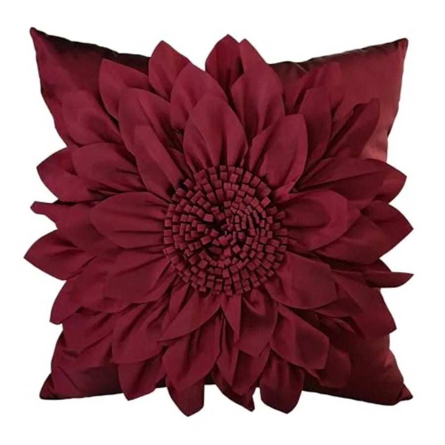 3D Sunflower Decorative Throw Pillow Covers for Bed Sofa Couch Car, Accent Floral Taffeta Cushion Cover, Handmade Pillow Cases