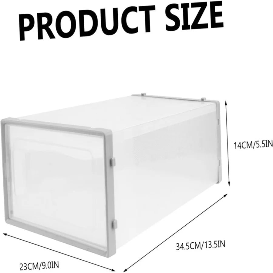 Plastic Stackable Shoe Storage Boxes Dustproof Transparent Organizer For Shoes