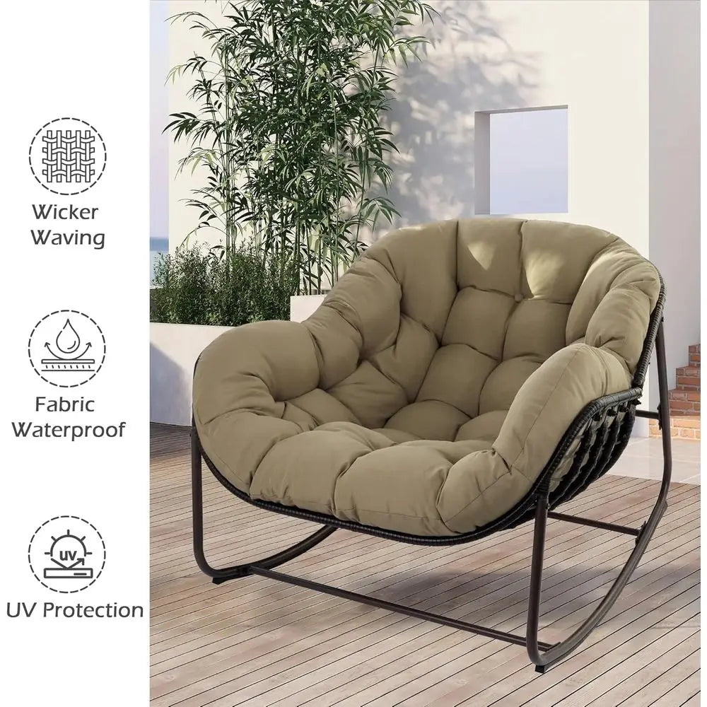 Papasan Rocking Chair Oversized Indoor Outdoor Deep Seat