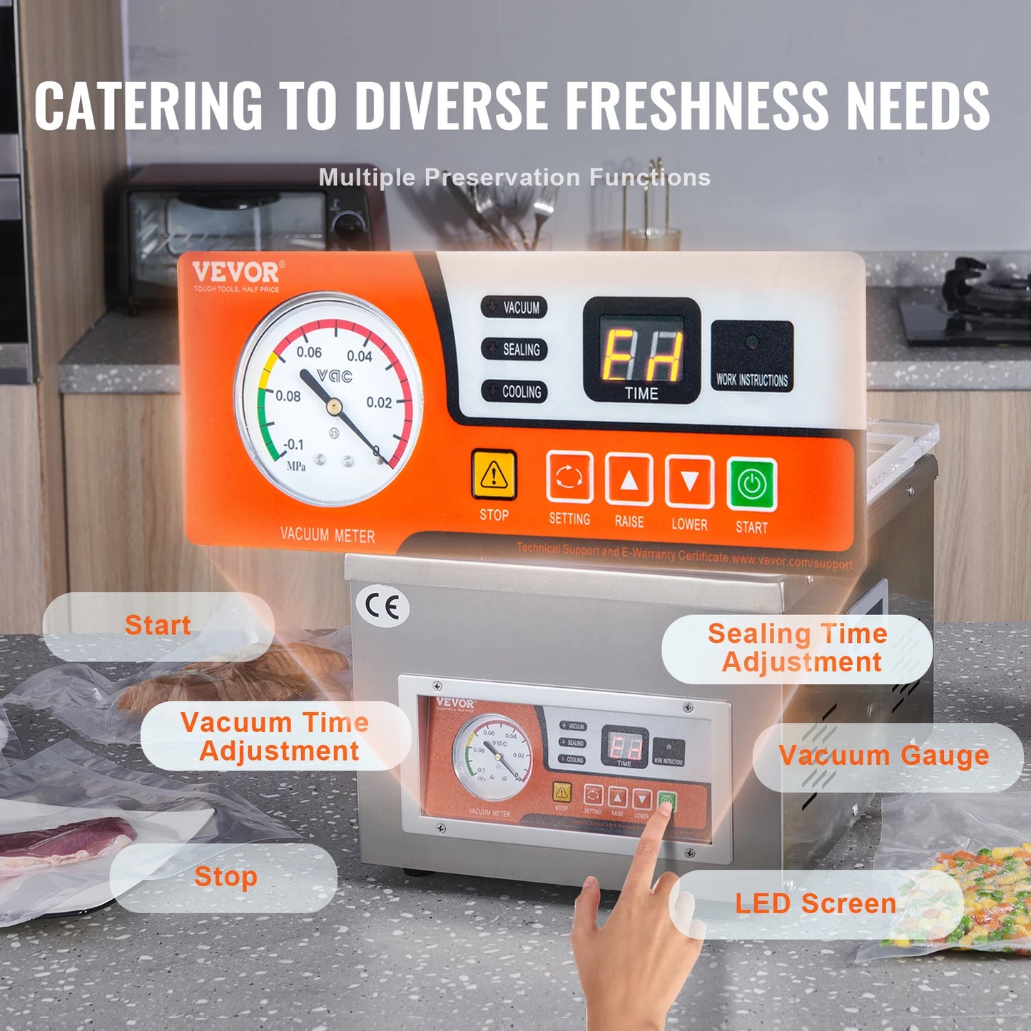 DZ-260A Chamber Vacuum Sealer For Home Food Preservation