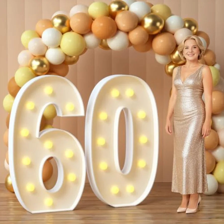 Marquee Light Up Number Sign Anniversary Party Decorations