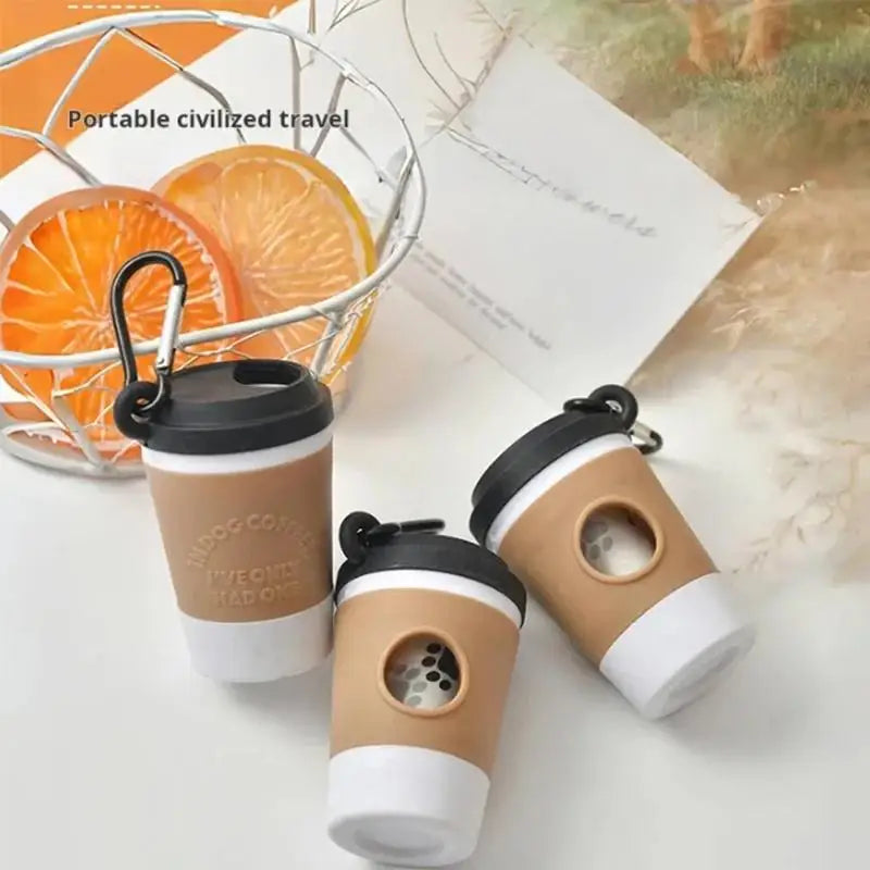 Portable Coffee Cup Dog Waste Bag Storage Container