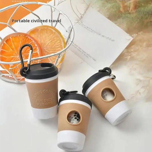 Portable Coffee Cup Dog Waste Bag Storage Container