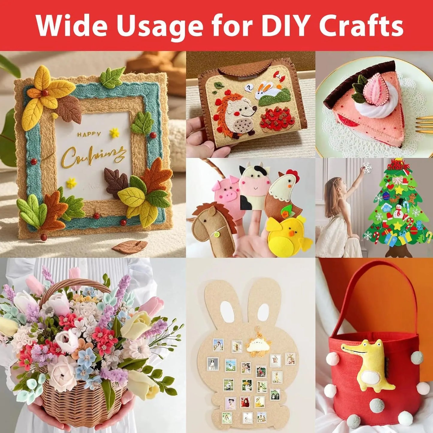 Wool Blend Felt Sheets for Crafts DIY Projects Pack