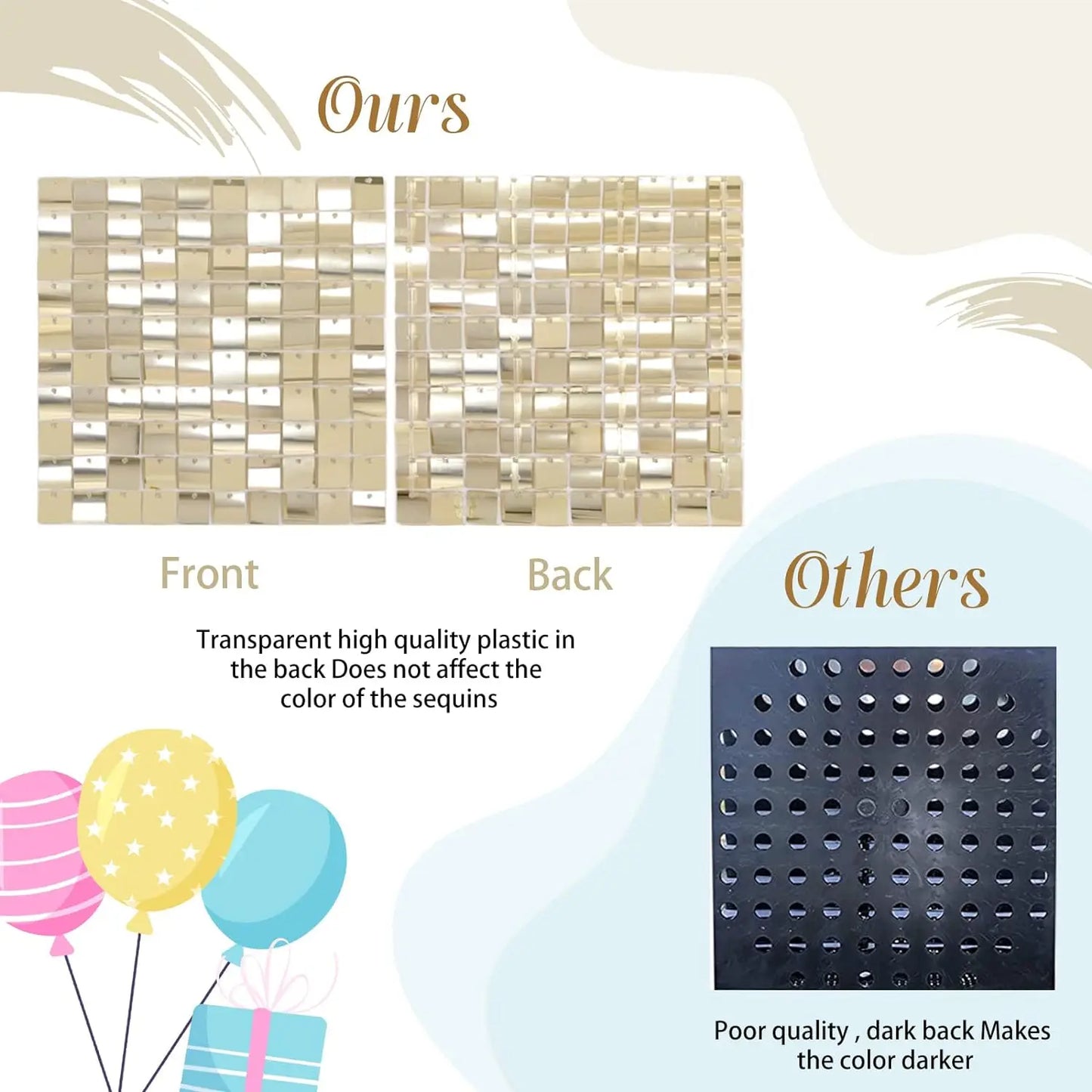 Shimmer Wall Backdrop Sequin Panels Pack Of 12 For Events