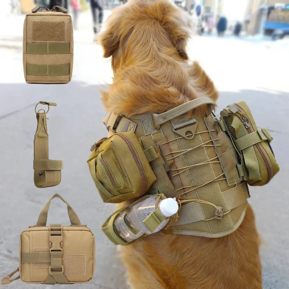 Tactical Dog Molle Bag Set Nylon Training Pouch Accessories