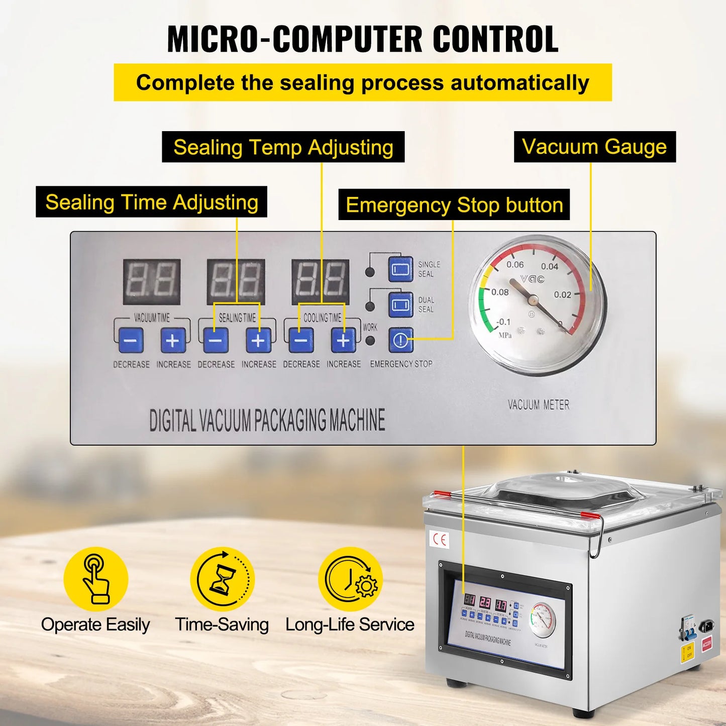 SucceBuy DZ-260C Chamber Vacuum Sealer Food Packaging 110V
