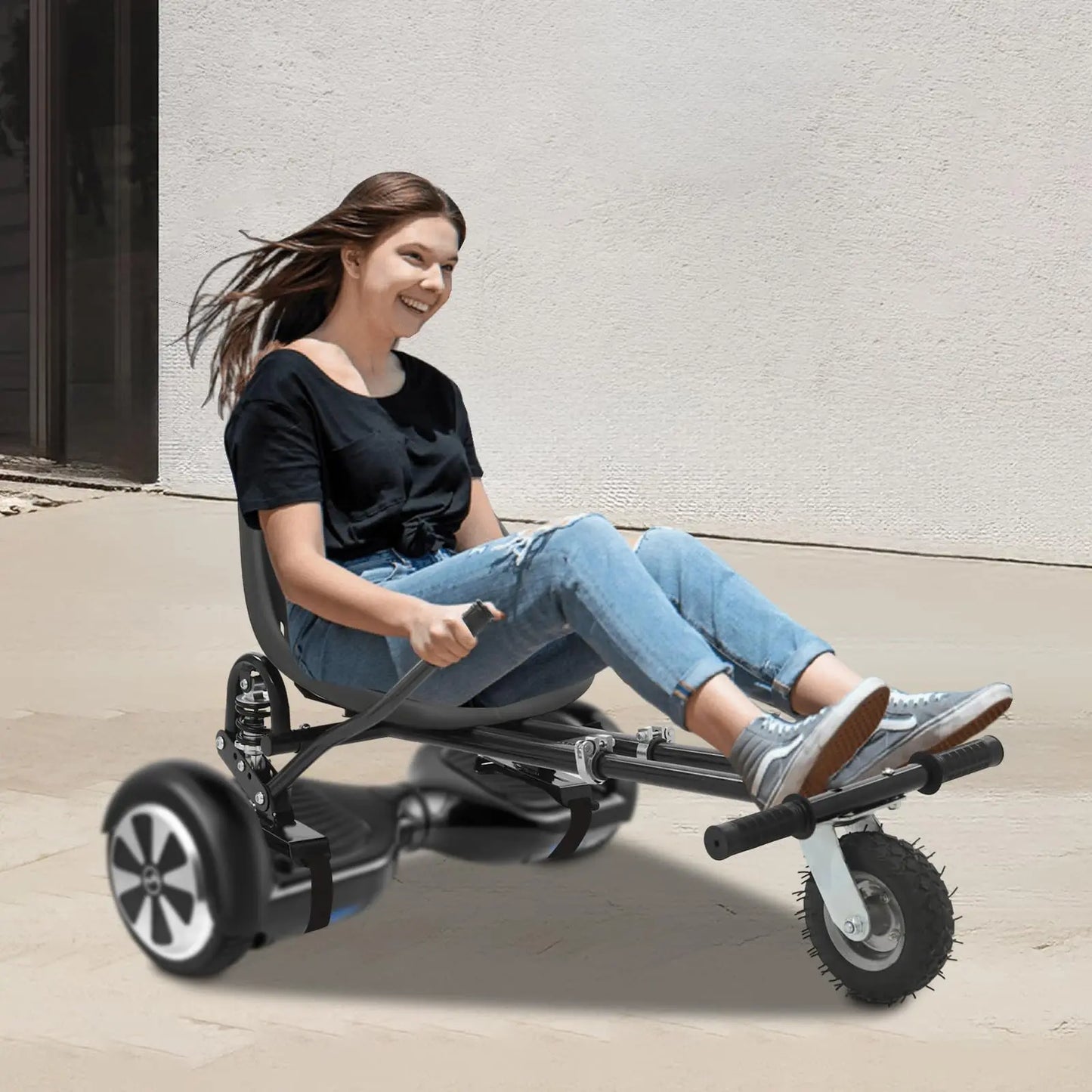 Bymaocar Hoverboard Seat Attachment For Go Kart With Adjustable Frame
