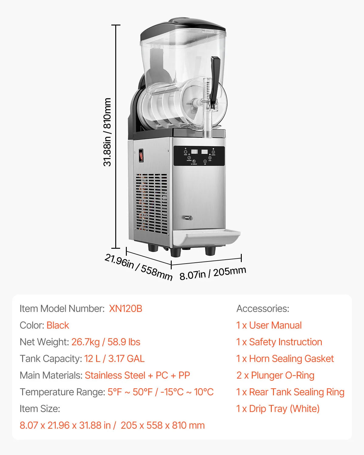 VEVOR Dual Tanks Slushy Machine For Margaritas And Frozen Drinks
