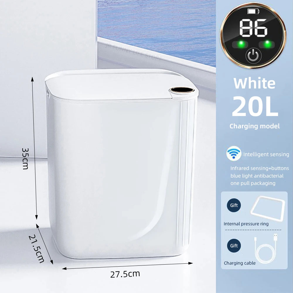 Smart Sensor Trash Can With Display Type C Recharging