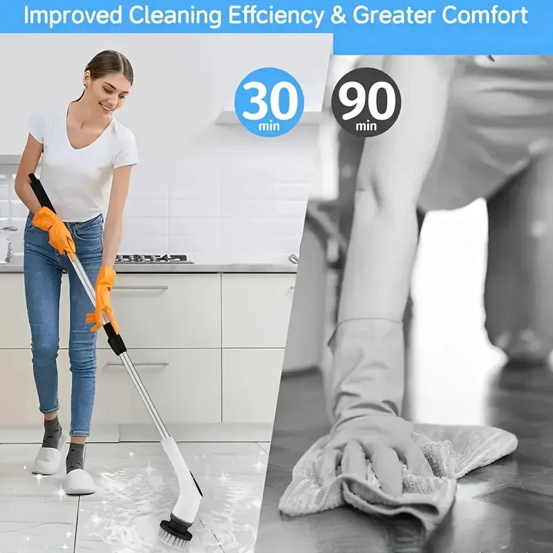 UPWORK 9 In 1 Electric Cleaning Brush With Heads And Extendable Handle