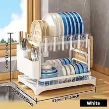 Diamri 2 Tier Rotating Dish Drying Rack With 360 Swivel