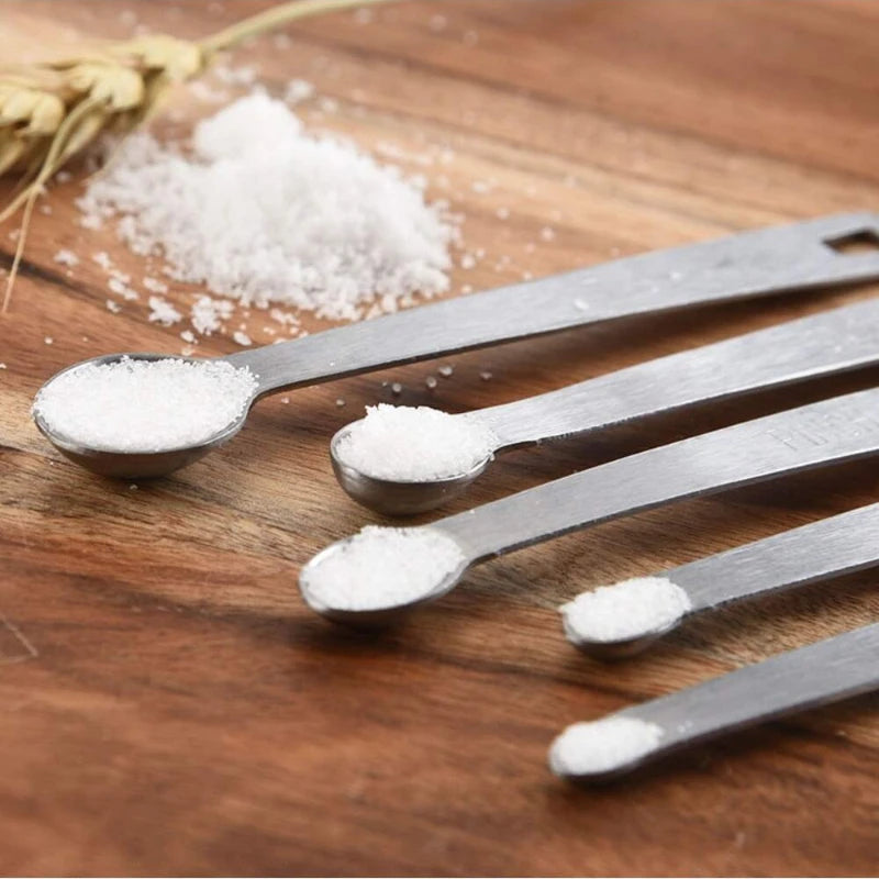 5 Piece Stainless Steel Measuring Spoons Set for Kitchen Use