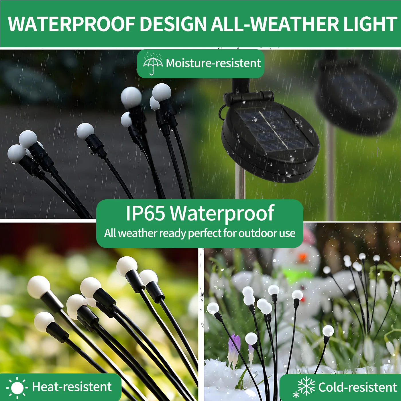 Solar Firefly Lights 8-Head LED Outdoor Garden Pathway Decor