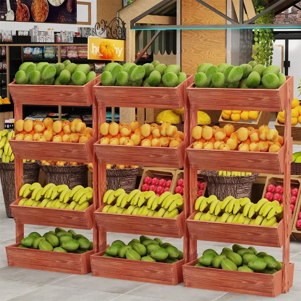 4 Tier Wooden Ladder Garden Bed Stand Elevated Planter Box