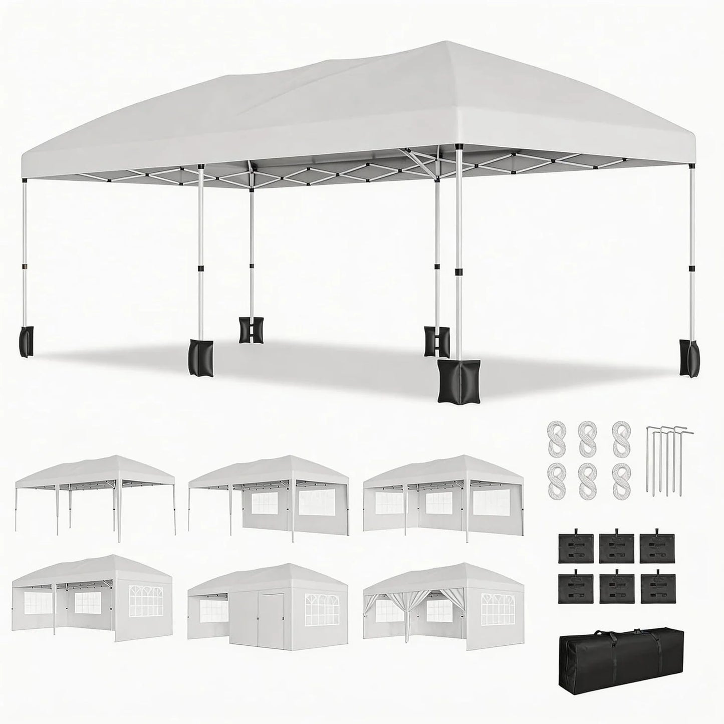 HiMISS Pop Up Canopy Tent With Removable Sidewalls Adjustable