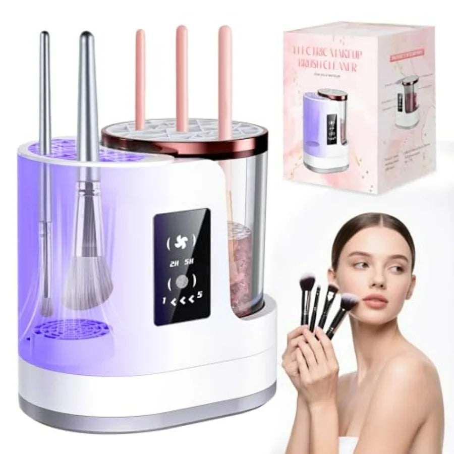 Electric Portable Makeup Brush Cleaner With Automatic Cleaning And Drying