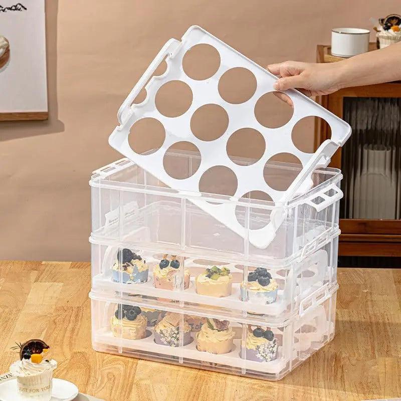 Bymaocar Four Tier Stacking Cupcake Carrier For Desserts