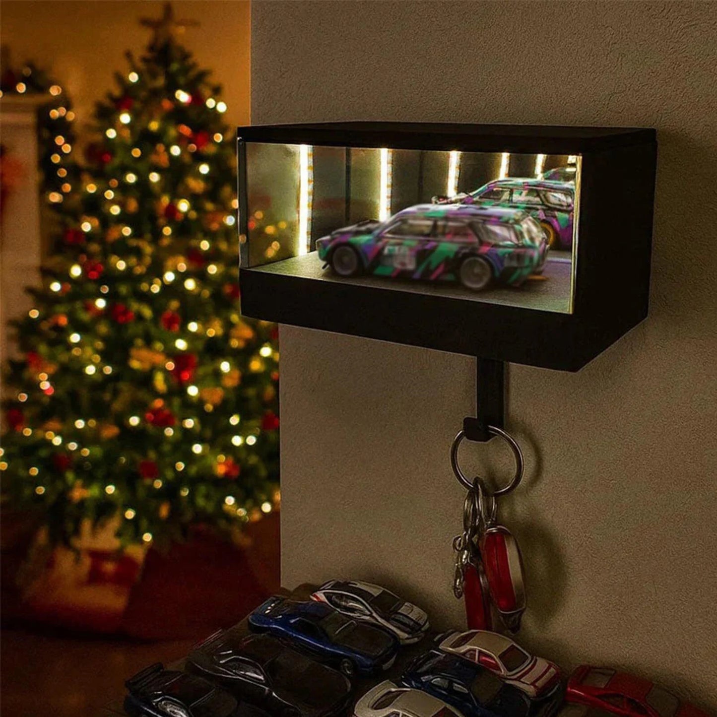 Wall Mounted Car Key Organizer Rack Infinity Key Holder for Garage Enthusiasts