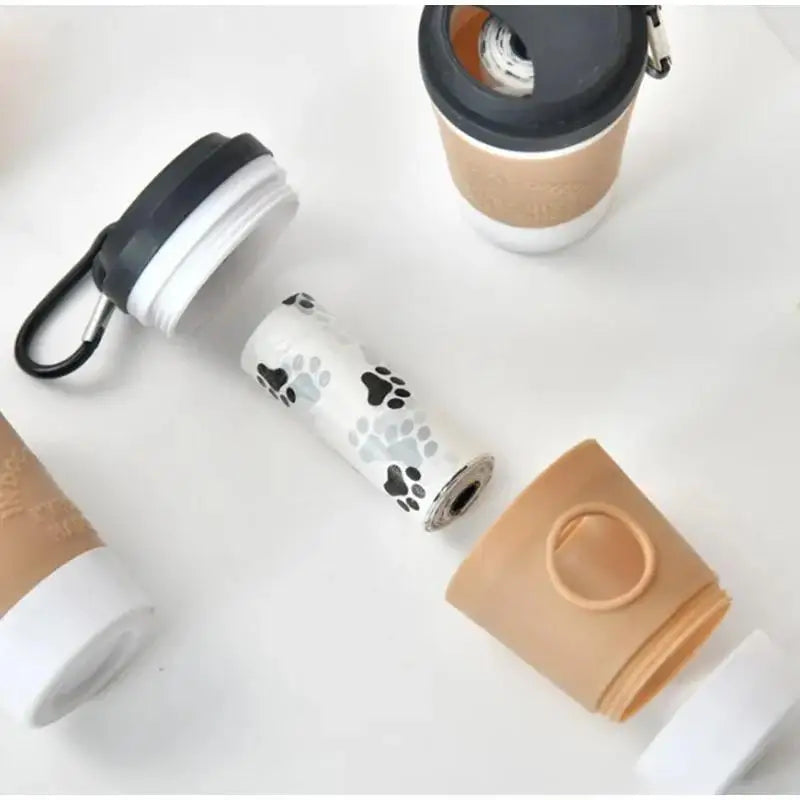 Portable Coffee Cup Dog Waste Bag Storage Container