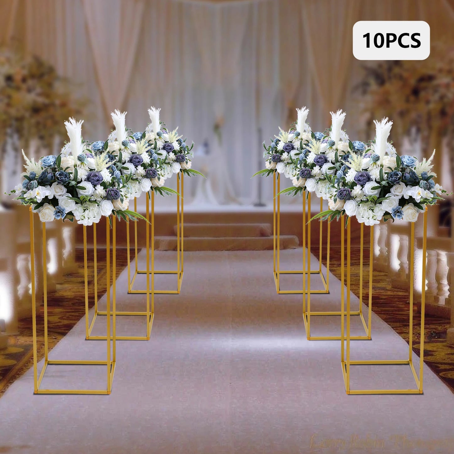 Wedding Flower Stand Set 10 Pcs Metal Column Rack Display